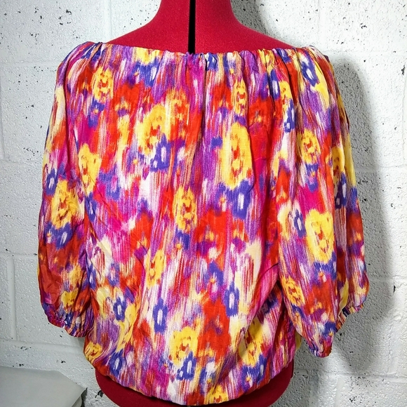 Banana Republic Silk Medium Boho Peasant Top - Picture 5 of 12